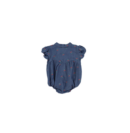 DENIM CHERRY ROMPER