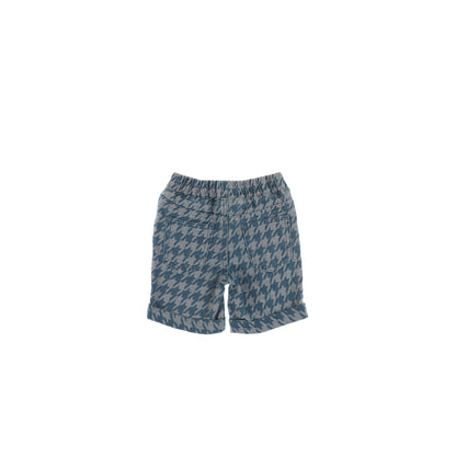 DENIM HOUNDSTOOTH SHORTS