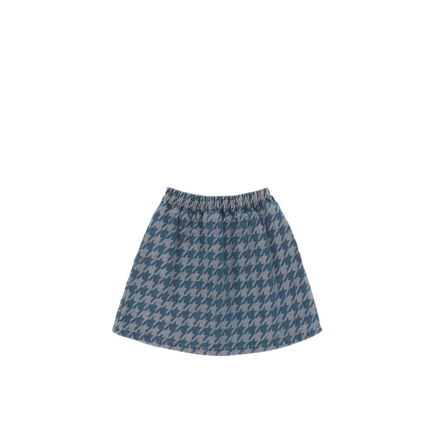 DENIM HOUNDSTOOTH SKIRT