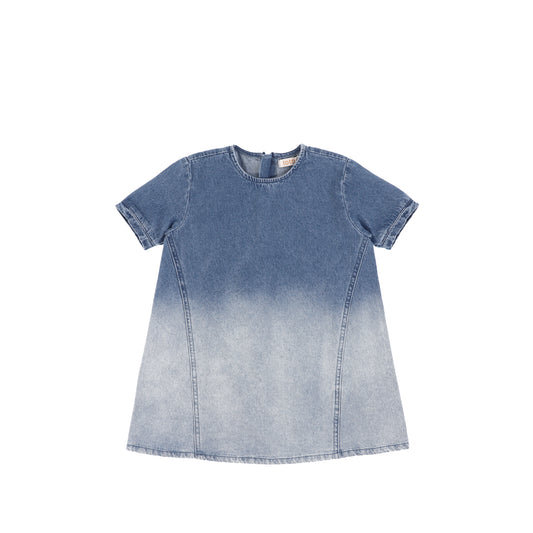 SHORT SLEEVES DENIM OMBRE DRESS