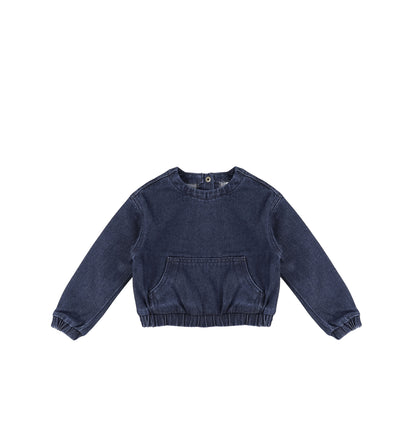 DENIM POCKET SWEATSHIRT