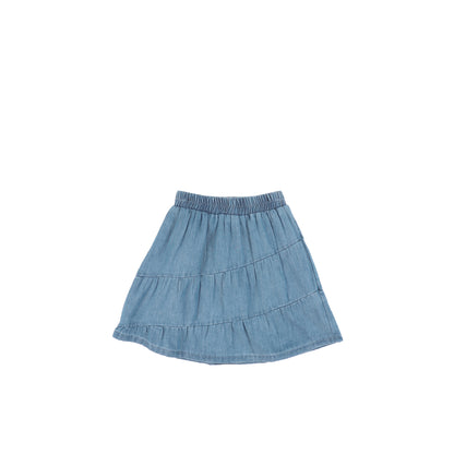 DENIM SLANT SEAM SKIRT