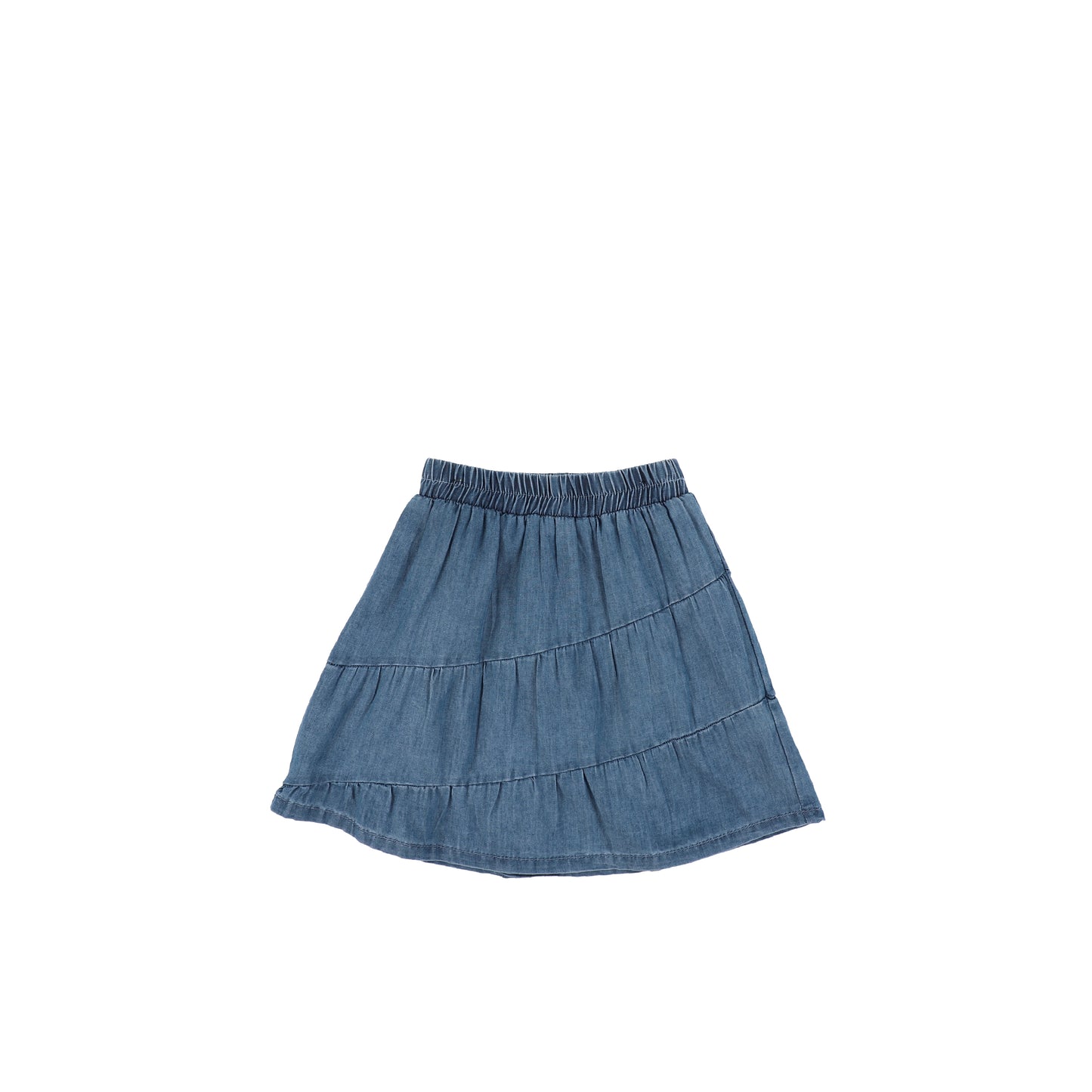 DENIM SLANT SEAM SKIRT