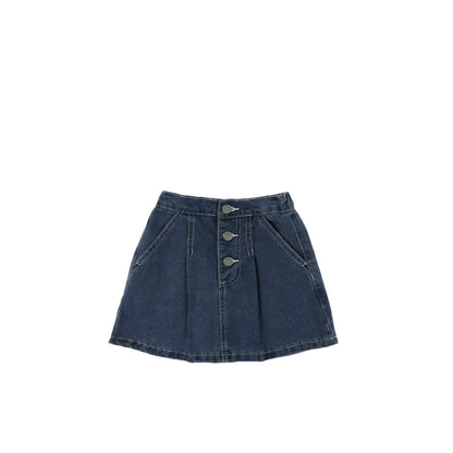 DENIM STITCHED BUTTON SKIRT