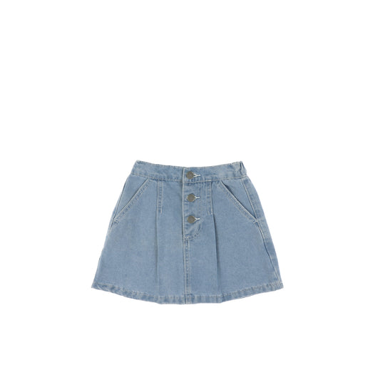 DENIM STITCHED BUTTON SKIRT