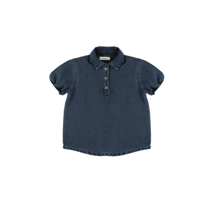 SHORT SLEEVES DENIM STITCHED SHIRT