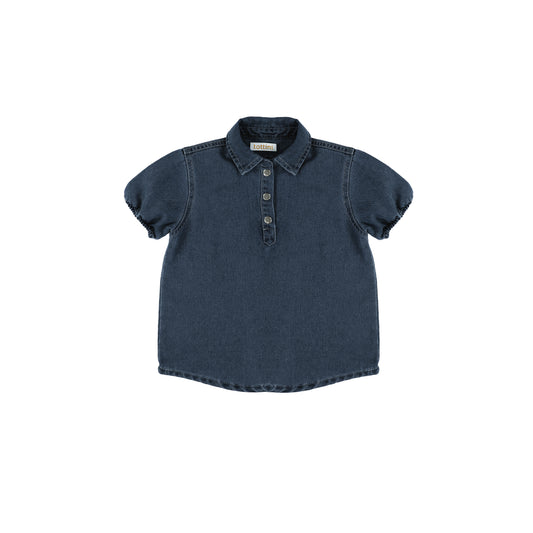 SHORT SLEEVES DENIM STITCHED SHIRT