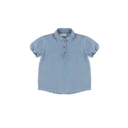 SHORT SLEEVES DENIM STITCHED SHIRT