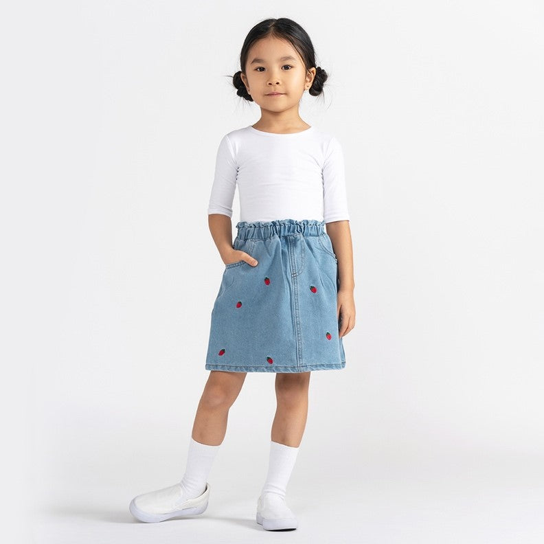 DENIM STRAWBERRY SKIRT