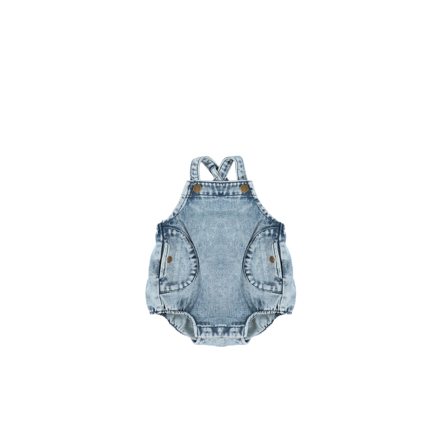 DENIM WASH POCKET ROMPER