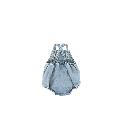 DENIM WASH POCKET ROMPER