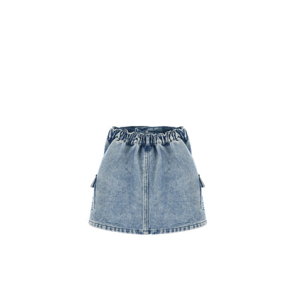 DENIM WASH POCKET SKIRT