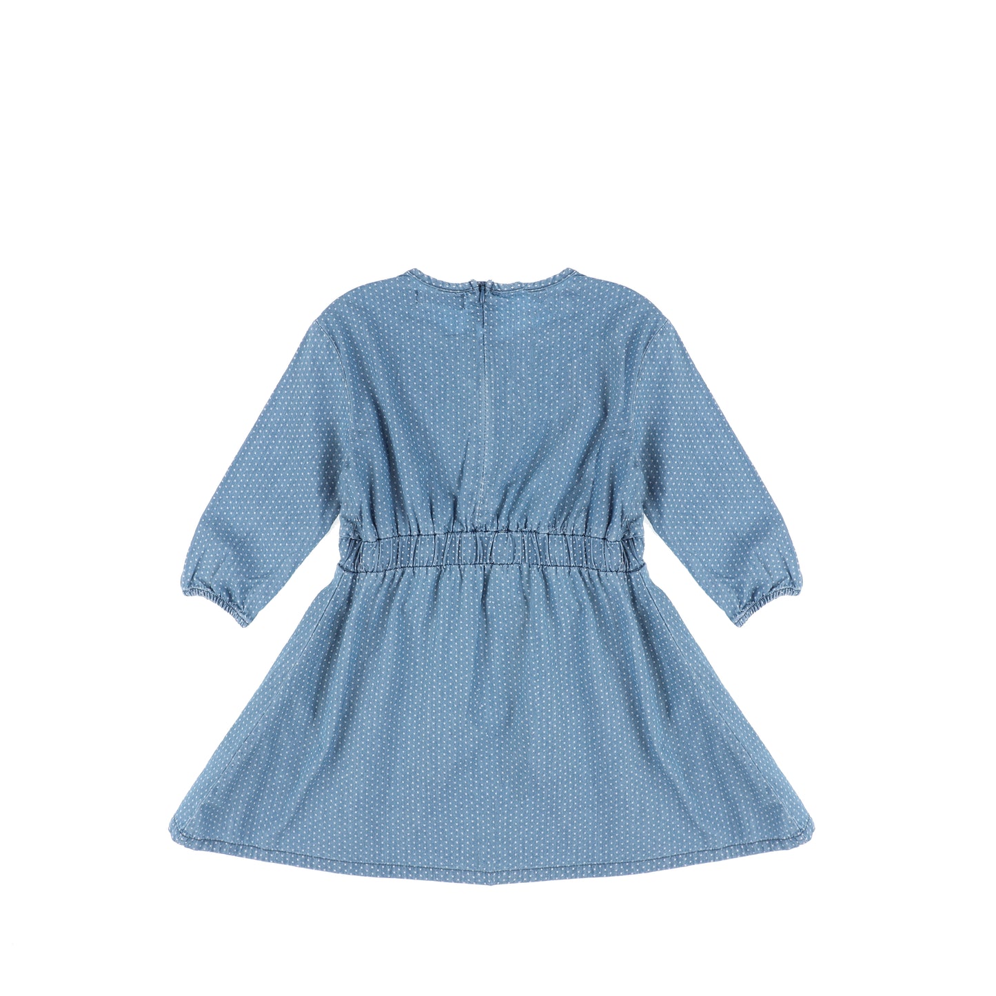 3/4 SLEEVES DENIM X PRINT DRESS