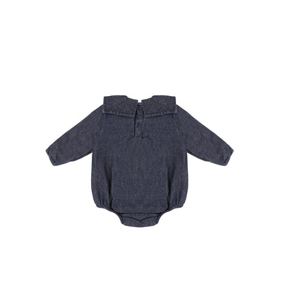 DENIM COLLAR ROMPER