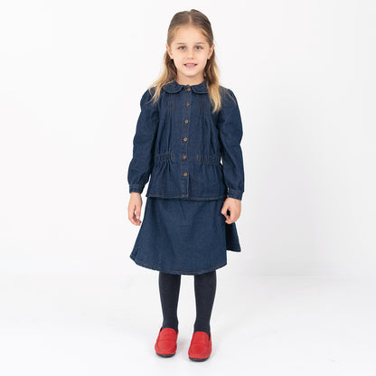 DENIM PEPLUM SKIRT