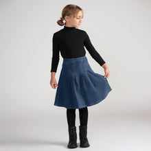 Load image into Gallery viewer, DENIM PLEATED SKIRT