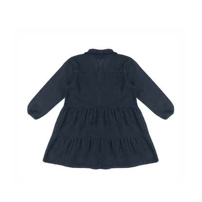 DENIM RUFFLE COLLAR DRESS