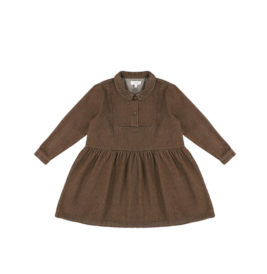 DENIM SEAM COLLAR DRESS