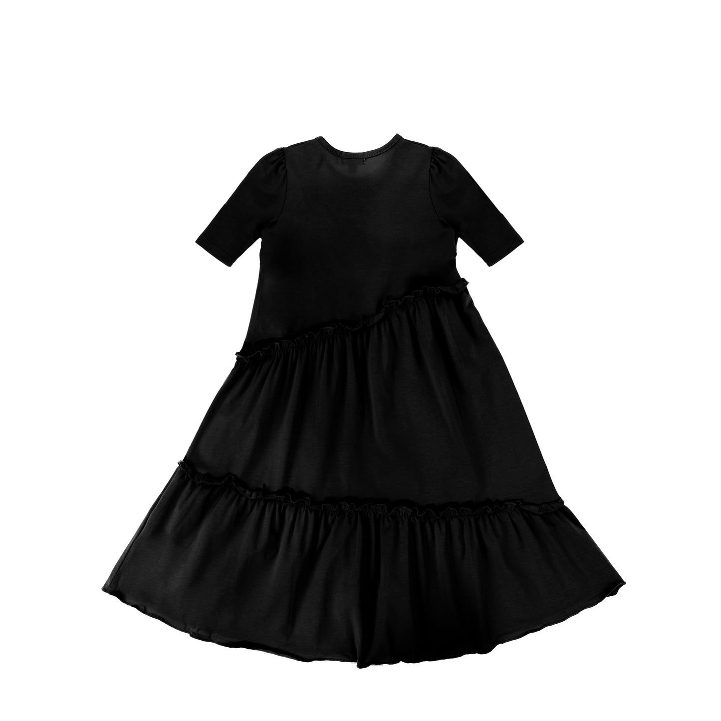 3/4 SLEEVES DIAGONAL SEAM MAXI DRESS