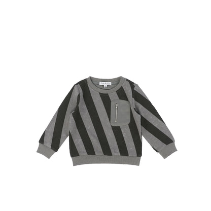 DIAGONAL STRIPE SWEATSHIRT