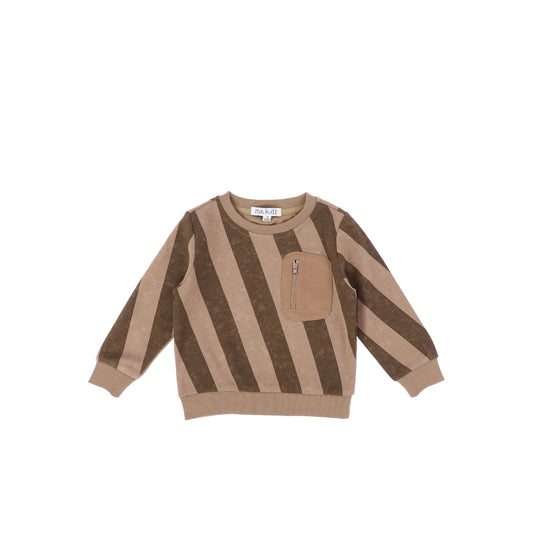 DIAGONAL STRIPE SWEATSHIRT