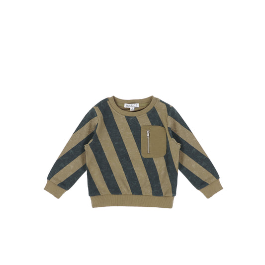 DIAGONAL STRIPE SWEATSHIRT