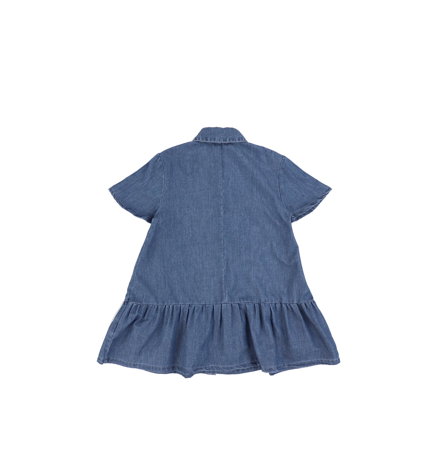SHORT SLEEVES DROP RUFFLE POCKET DRESS