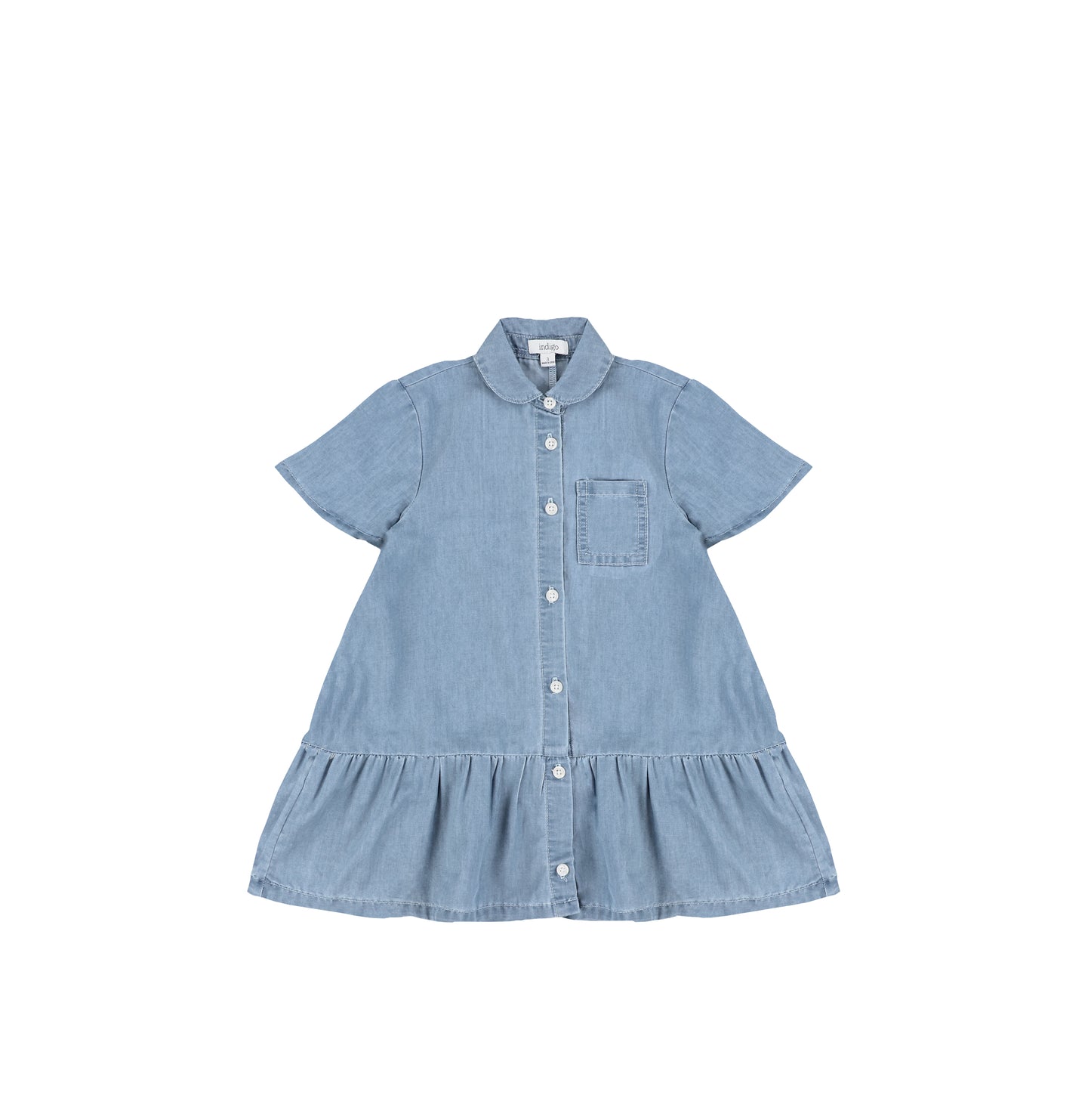 SHORT SLEEVES DROP RUFFLE POCKET DRESS
