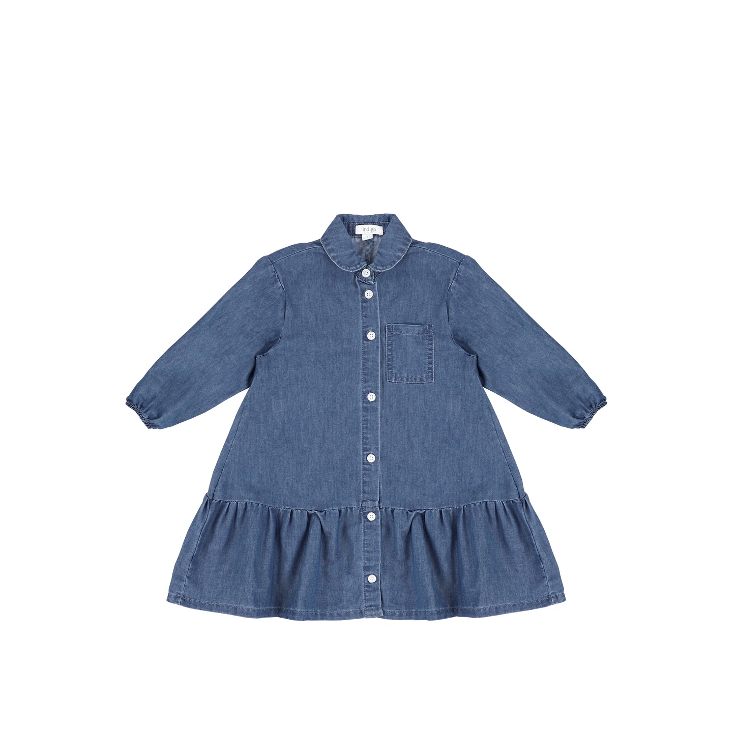 3/4 SLEEVES DROP RUFFLE POCKET DRESS