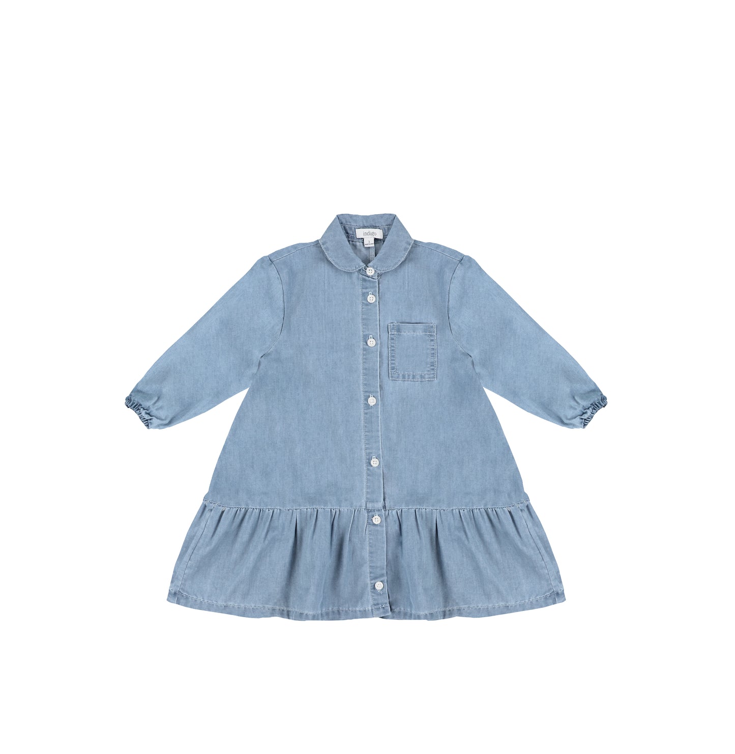 3/4 SLEEVES DROP RUFFLE POCKET DRESS