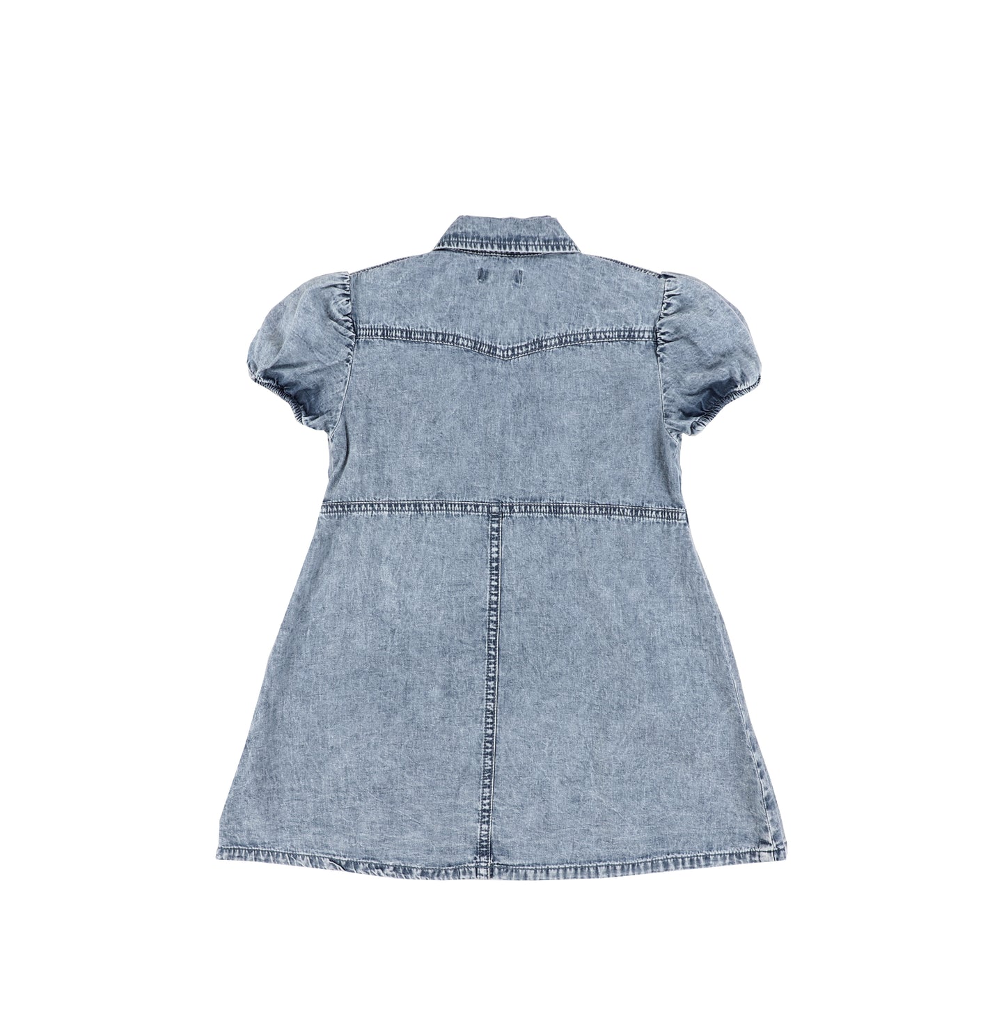 SHORT SLEEVES ACID WASH DRESS