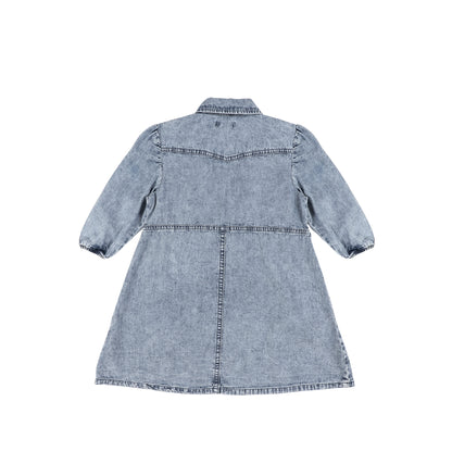3/4 SLEEVES ACID WASH DRESS