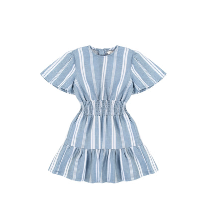 SHORT SLEEVES DOUBLE STRIPE DRESS