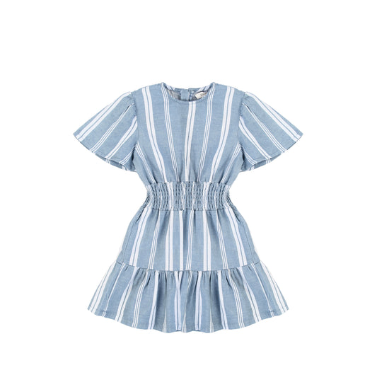 SHORT SLEEVES DOUBLE STRIPE DRESS
