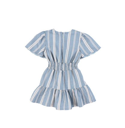 SHORT SLEEVES DOUBLE STRIPE DRESS