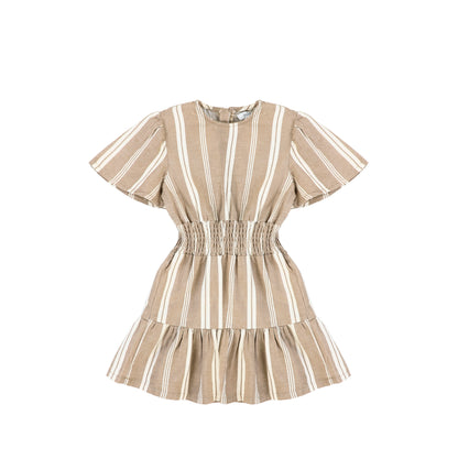 SHORT SLEEVES DOUBLE STRIPE DRESS
