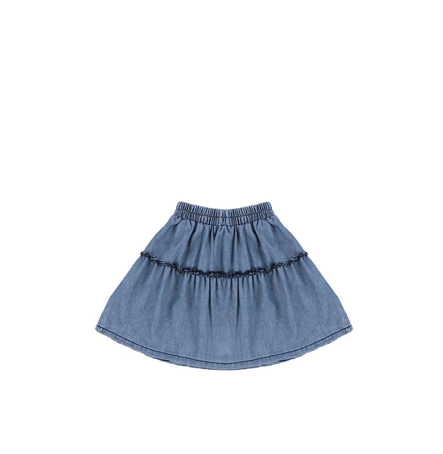 DENIM RUFFLE SKIRT