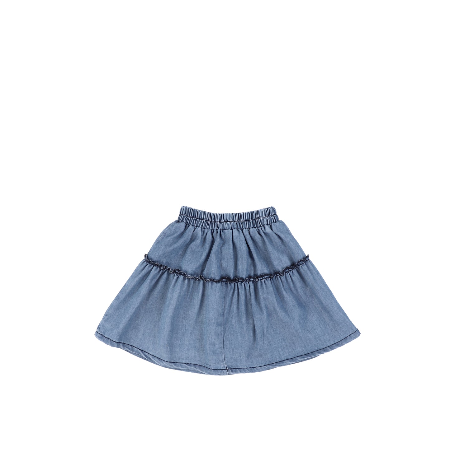 DENIM RUFFLE SKIRT