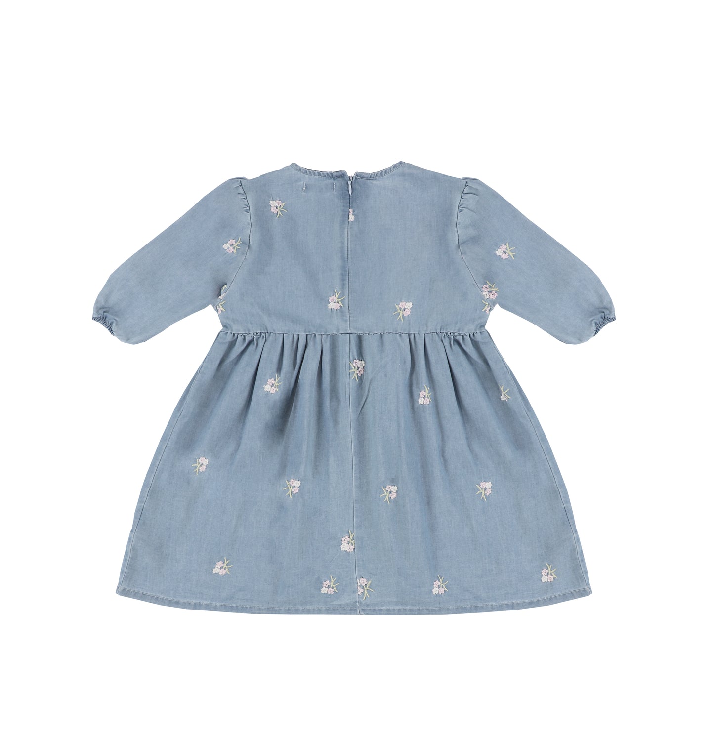 3/4 SLEEVES EMBROIDERED FLOWER DRESS