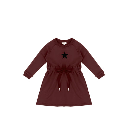 EMBROIDERED STAR DRESS Burgundy / 16 EMBROIDERED STAR DRESS Burgundy / 16