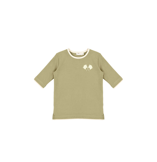 3/4 SLEEVES FLAG TRIM TSHIRT
