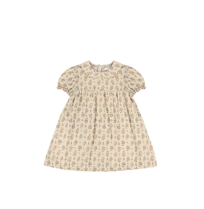 SHORT SLEEVES FLORAL COLLAR DRESS