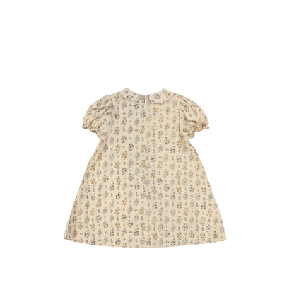 SHORT SLEEVES FLORAL COLLAR DRESS