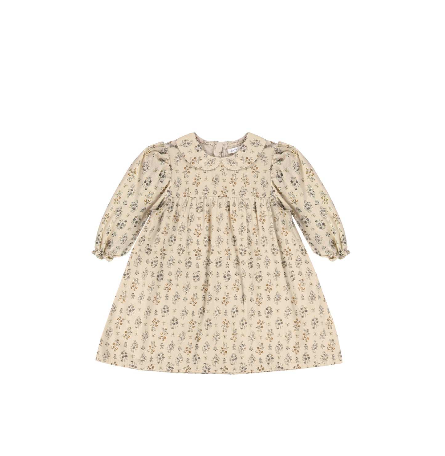 3/4 SLEEVES FLORAL COLLAR DRESS