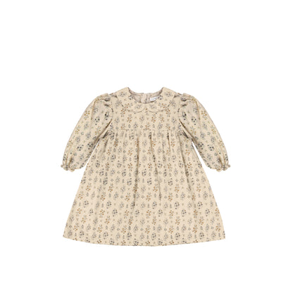 3/4 SLEEVES FLORAL COLLAR DRESS