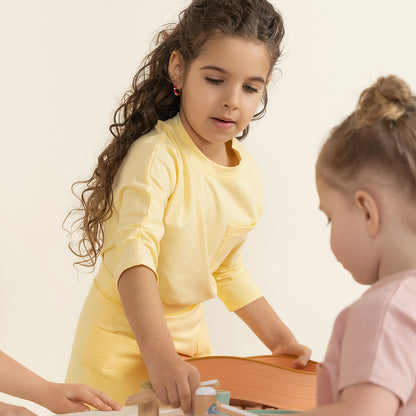 3/4 SLEEVES GAUZE POCKET TSHIRT