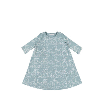 3/4 SLEEVES GEOMETRIC FLOWER DRESS