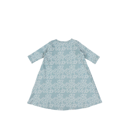 3/4 SLEEVES GEOMETRIC FLOWER DRESS