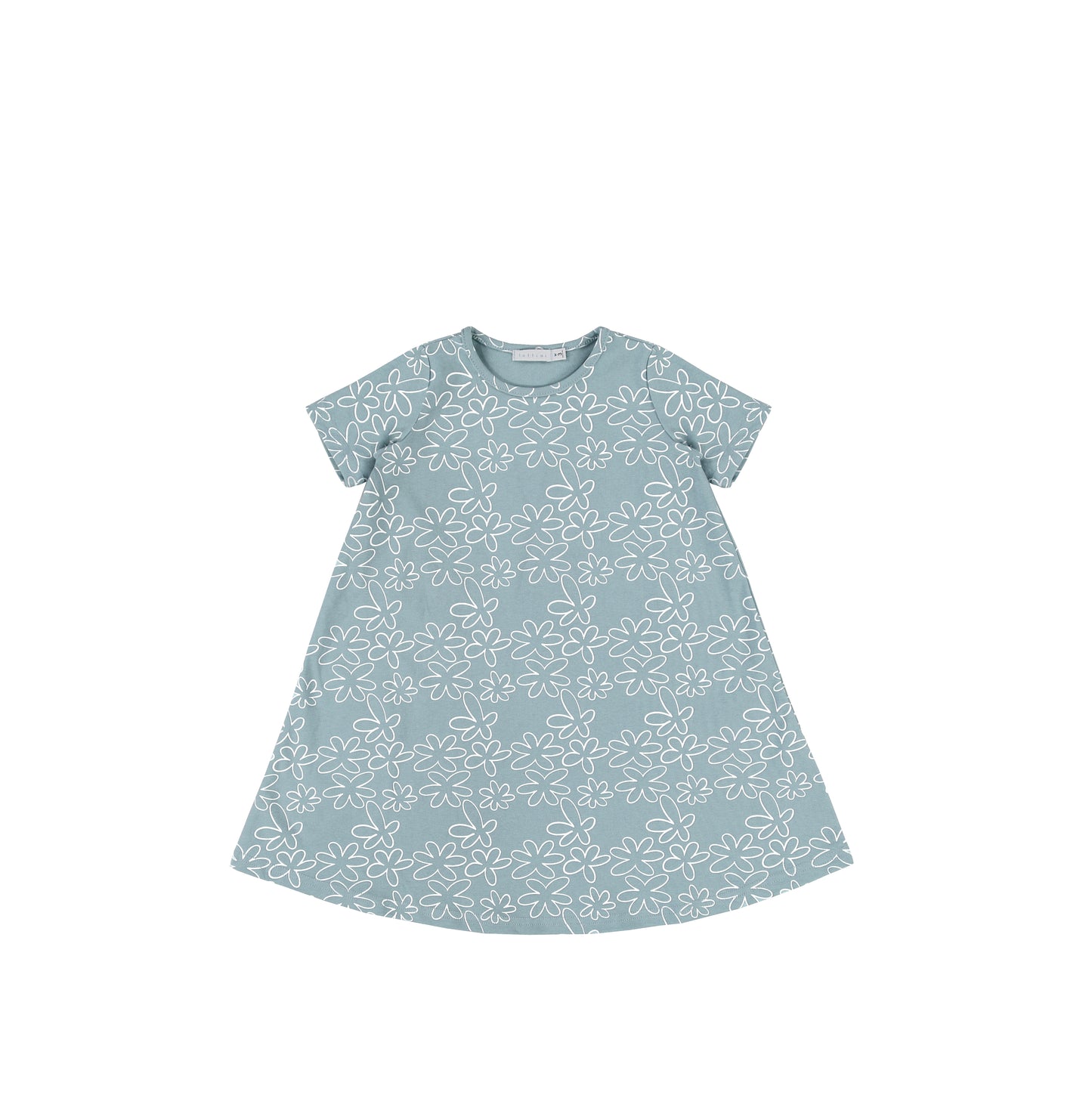 SHORT SLEEVES GEOMETRIC FLOWER DRESS