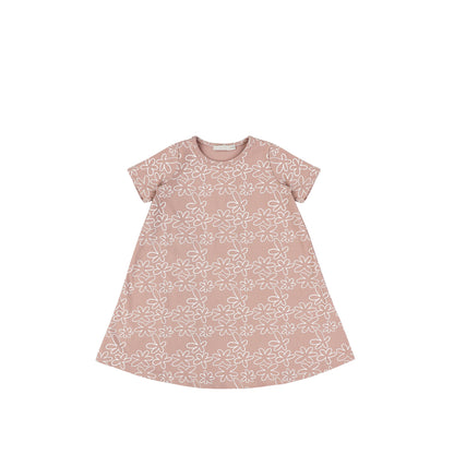 SHORT SLEEVES GEOMETRIC FLOWER DRESS